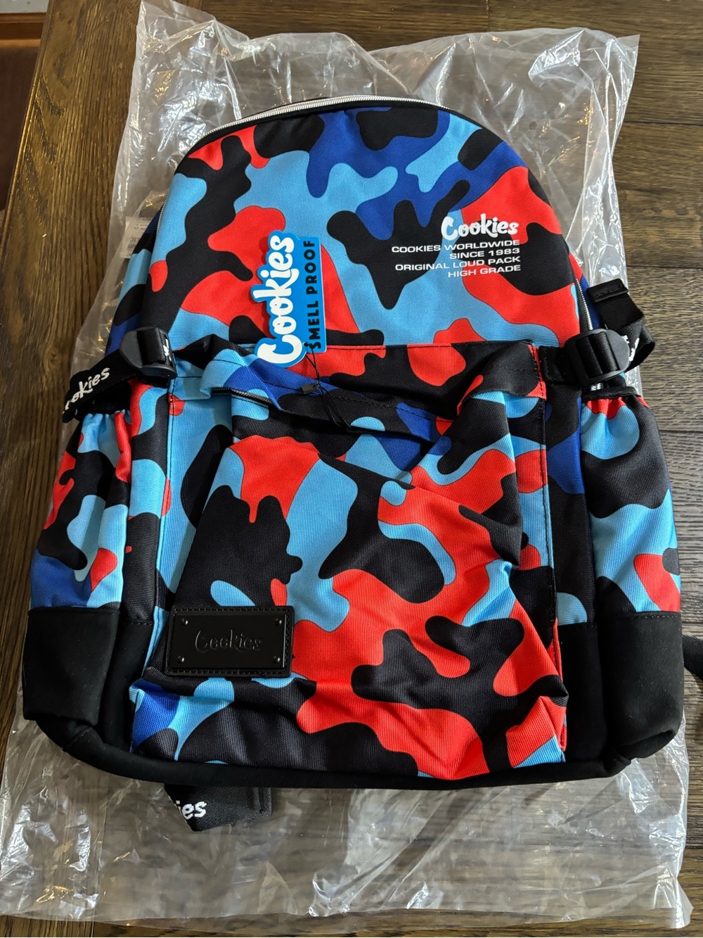 Cookies Men's Backpack - Blue, Red & Black Camo